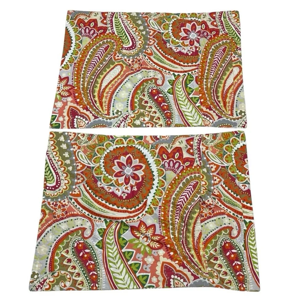 North End Decor Comforter Queen Ful Pomegranate Paisley Cotton Reversible‎ 3 PC